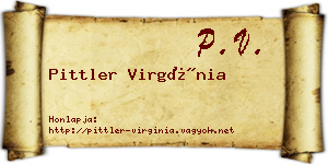 Pittler Virgínia névjegykártya